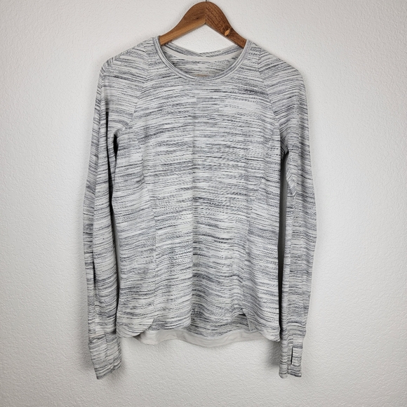 Lululemon Runderful Long Sleeve Space Dye Camo White Silver Spoon 10 - Picture 3 of 9